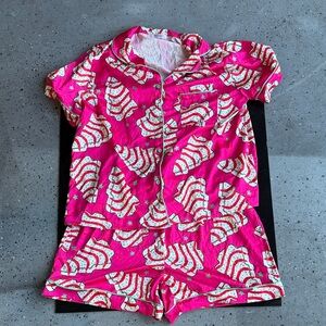 Pink Patterned Women's Pajama Set